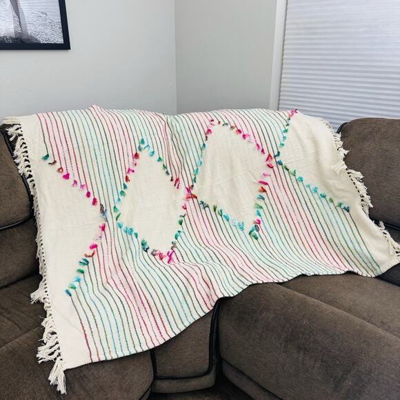 Unbranded Other - DII Multicolor Diamond Pattern With Fringe Throw 50x60